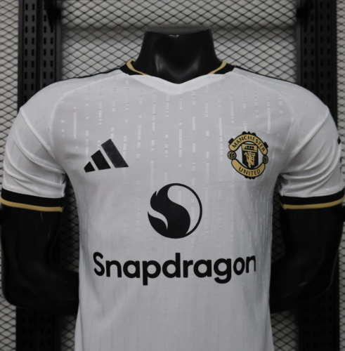 Manchester United Special Edition Player White Football Shirt, Black & Gold Trim