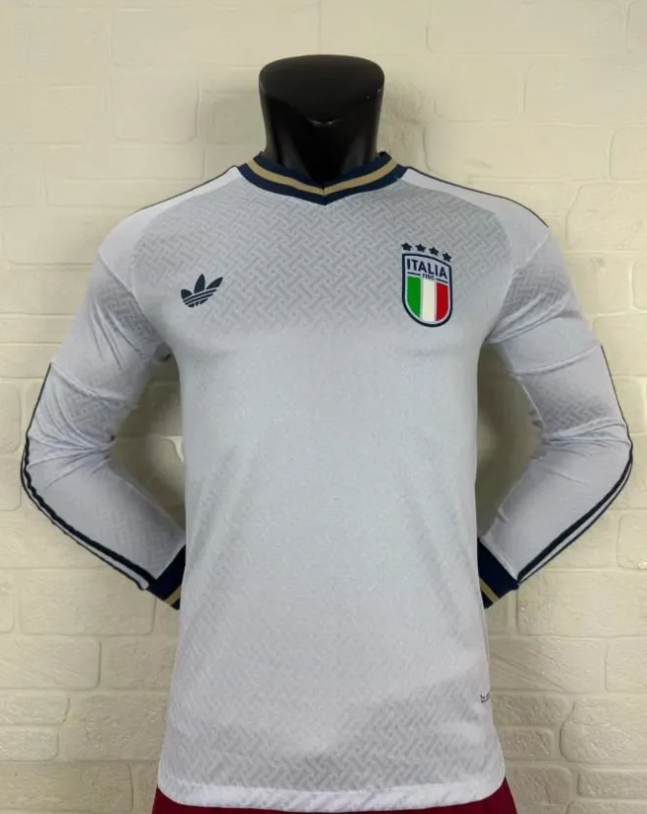 Italy 2026 World Cup Away Player Long Sleeve Men Jersey