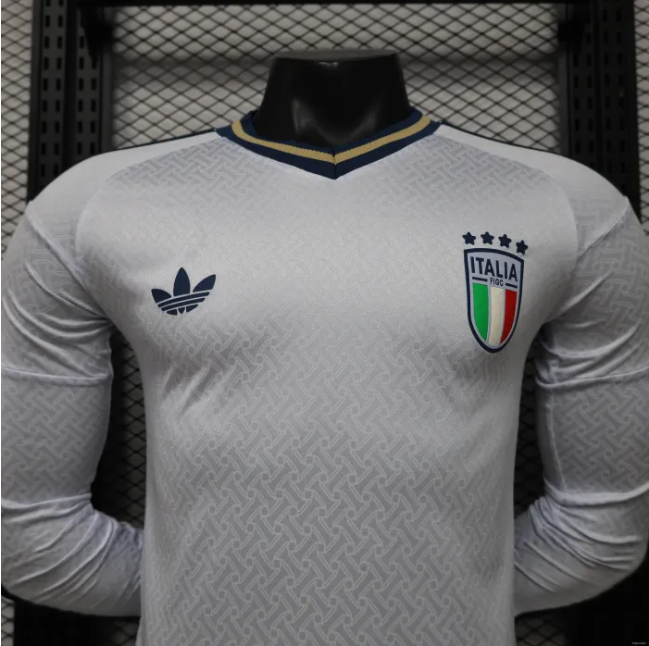 Italy 2026 World Cup Away Player Long Sleeve Men Jersey