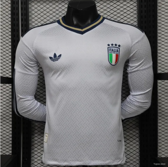 Italy 2026 World Cup Away Player Long Sleeve Men Jersey