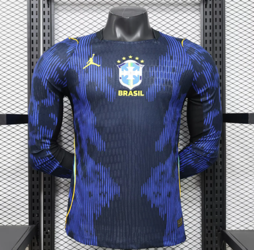 Brazil 2026 World Cup Away Player Long Sleeve Man Jersey