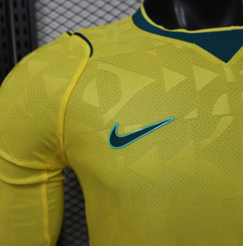 Brazil 2026 World Cup Home Player Long Sleeve Man Jersey