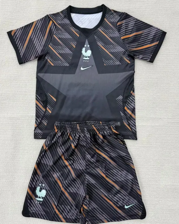 France 2026 World Cup Hollywood Black Goalkeeper Kids Suit