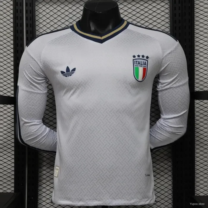 Italy 2026 World Cup Away Player Long Sleeve Men Jersey