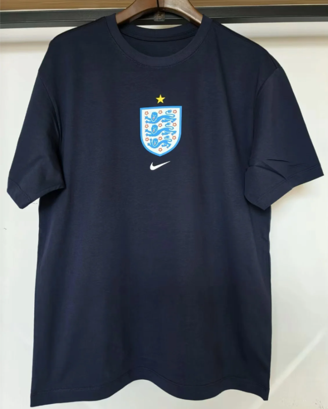 England National Football Team Casual T-Shirt Men Three Lions Crest Logo Short Sleeve Cotton Tee
