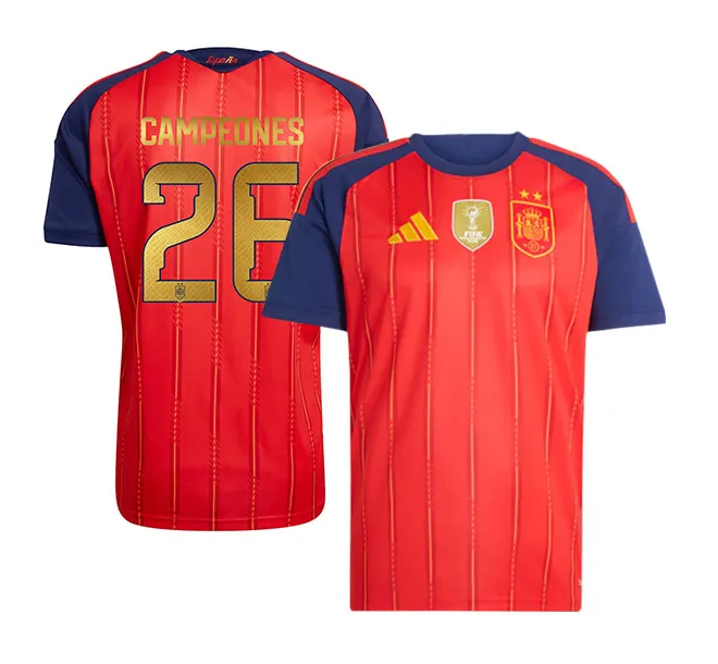 Spain 2026 World Cup Champions 26 Home Man Jersey (2 stars)