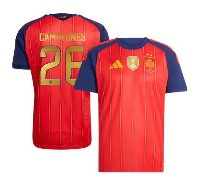 Spain 2026 World Cup Champions 26 Home Man Jersey (2 stars)