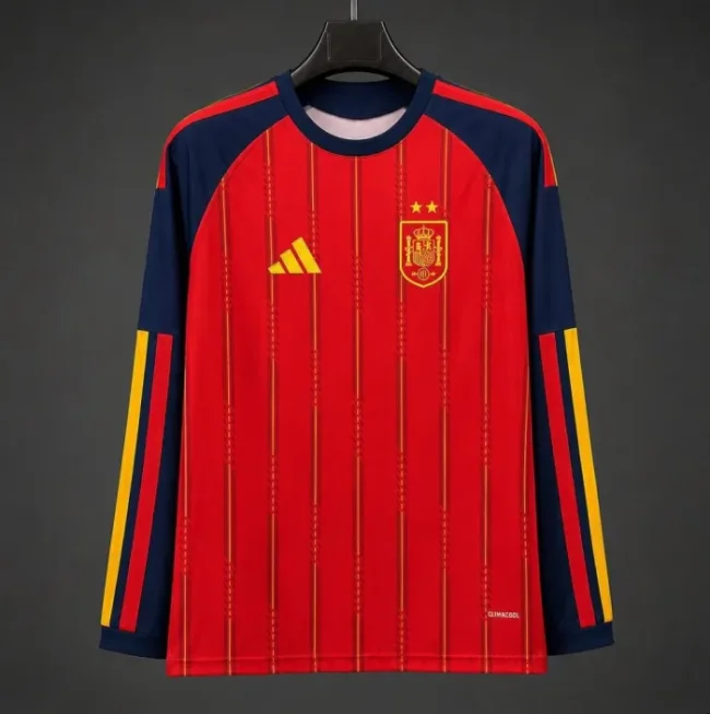 Spain 2026 World Cup Home Man Long Sleeve Jersey (2 stars)