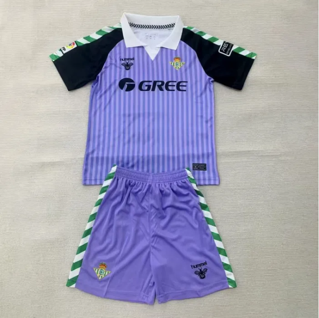 Real Betis Retro Goalkeeper Purple Kids Suit 25/26