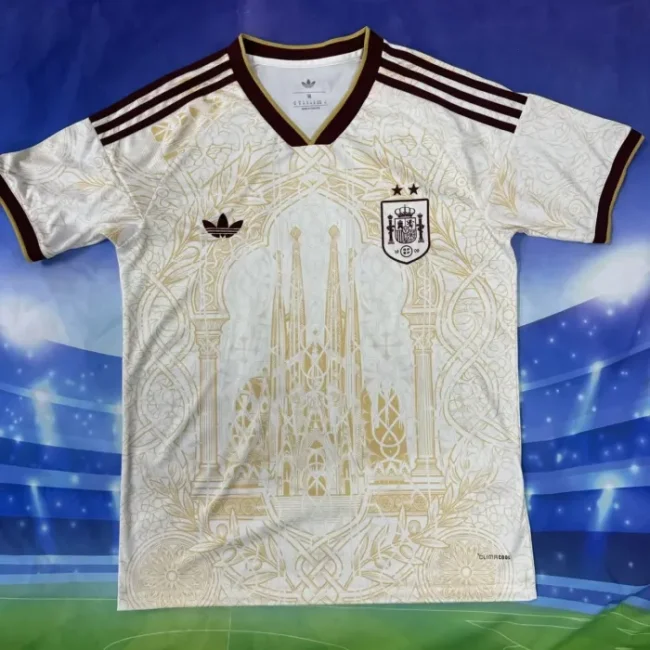 Spain 2026 White Gold Literature Graphic Special Edition Man Jersey