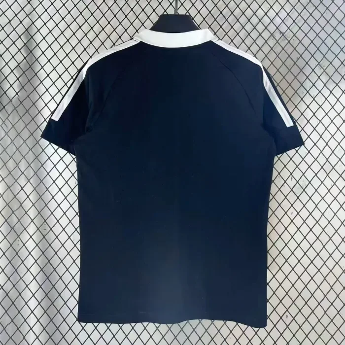 Striped V-Neck Black T-shirt 2026