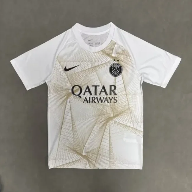 Paris Saint Germain Pre-Match Champions League White/Gold Men Jersey 26/27