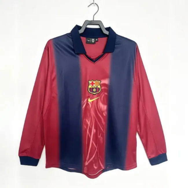 Barcelona x Travis Scott Home Retro Skeleton Long Sleeve Jersey 2000/01