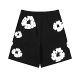 Men Women Two Piece Suit Set Sweatshirt Pullover Sweatwear Short Sleeved T-Shirt Jacquard Fabric Cotton shorts Suit