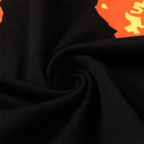 Men Women Two Piece Suit Set Sweatshirt Pullover Sweatwear Short Sleeved T-Shirt Jacquard Fabric Cotton shorts Suit