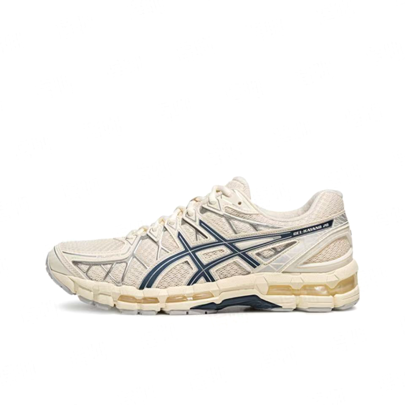 Gel-Kayano 20 Synthetic Leather Casual Shoes, Off-White (Unisex, Sizes 36–47)