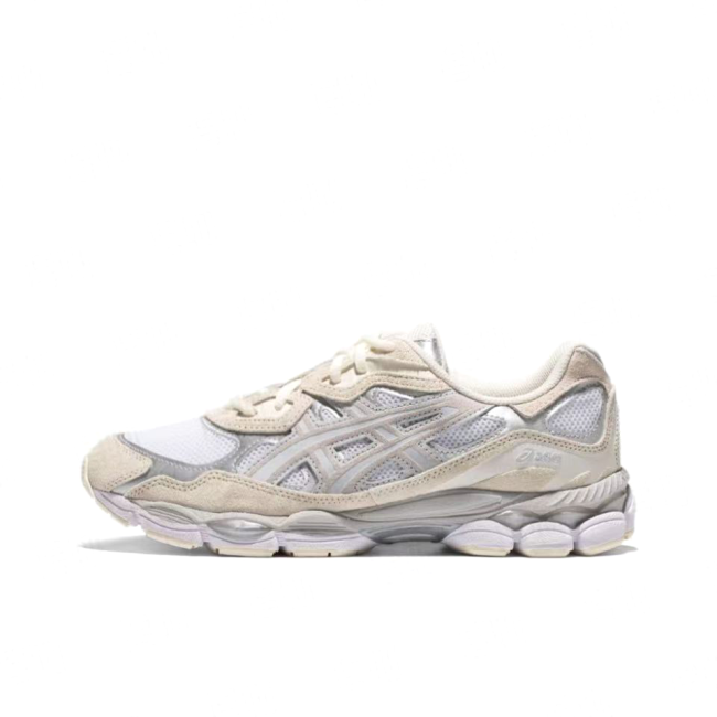 Gel-NYC Suede Mesh Low-Top Casual Shoes, Grey/White (Unisex, Sizes 36–47)