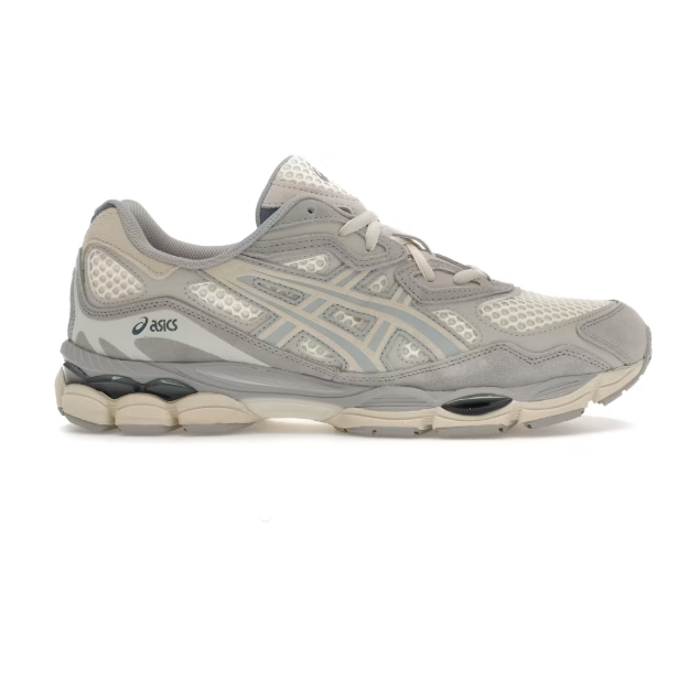 Gel-NYC Mesh Fabric Synthetic Leather Mid-Top Casual Shoes, Beige/Grey (Men's, Sizes 36–47)