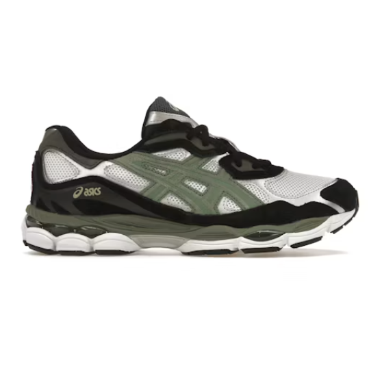Gel-NYC “urbancore” fabric and synthetic leather low-top casual shoes, white, black, and green (men's, sizes 36–47)