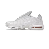 Air Max Plus Low-Top Casual Urban Running Shoes, Triple White (Men's, Sizes 36–49)