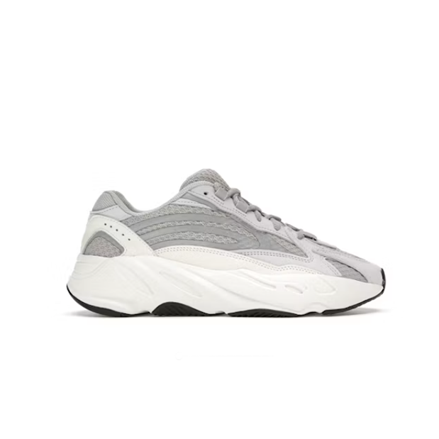 Boost 700 V2 “Static” Low-top chunky sneakers, grey and white (unisex, sizes 36–49)