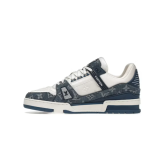 Trainer leather low-top fashion sneakers, navy blue (men's, sizes 36–49)