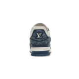 Trainer leather low-top fashion sneakers, navy blue (men's, sizes 36–49)