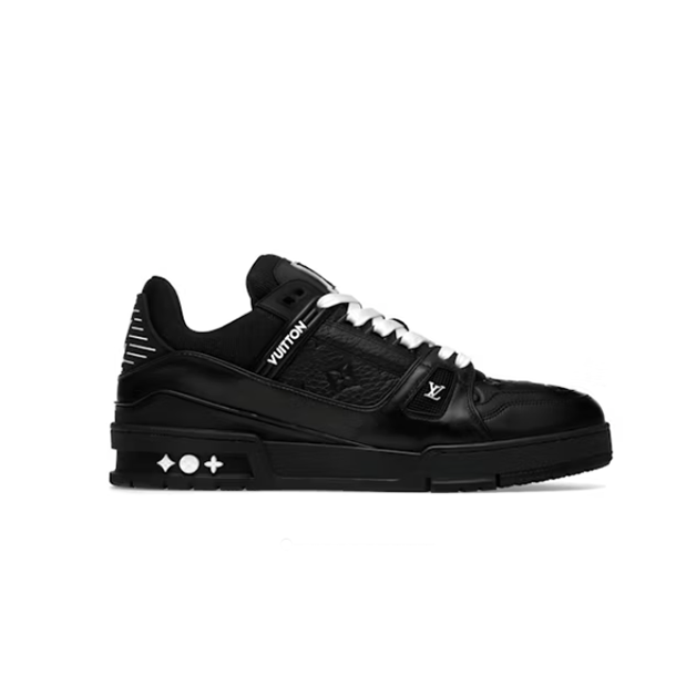 Trainer leather low-top fashion sneakers, black (men's, sizes 36–49)
