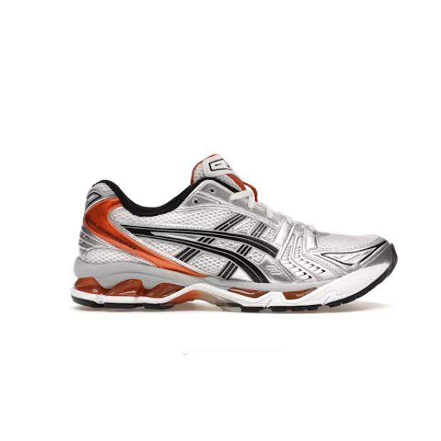 Gel-Kayano 14 Low-top Casual Shoes, White with Spicy Orange (Unisex, Sizes 36–47)