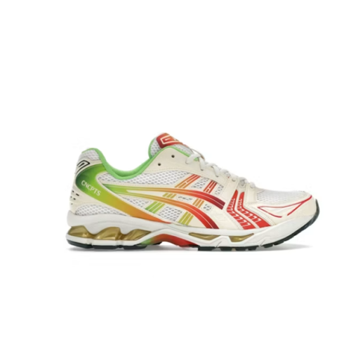 Gel-Kayano 14 Low-Top Casual Running Shoes, Yellow-Green-Red (Unisex, Sizes 36–47)