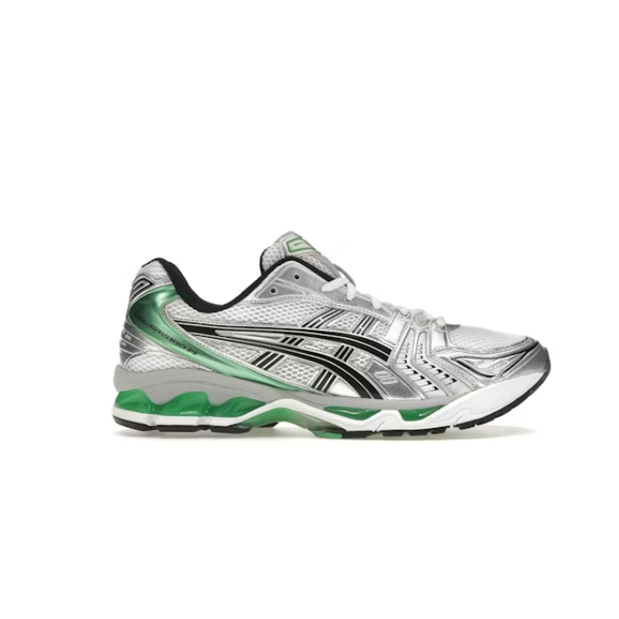 Gel-Kayano 14 Low-Top Casual Running Shoes, Silver/Black/Green (Unisex, Sizes 36–47)