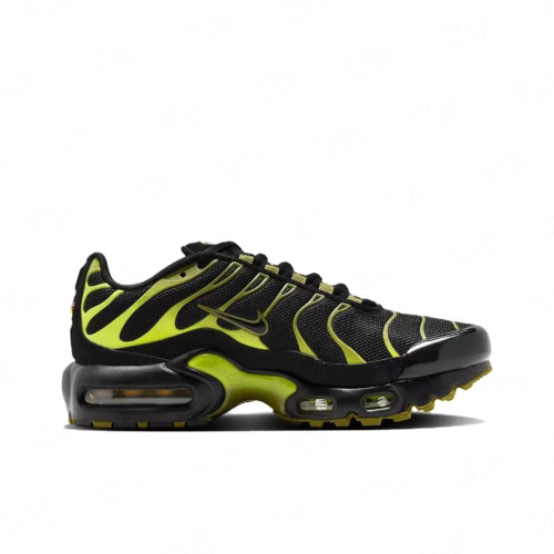 Air Max Plus Low-Top Casual Running Shoes, Black/Green (Unisex, Sizes 36–49)