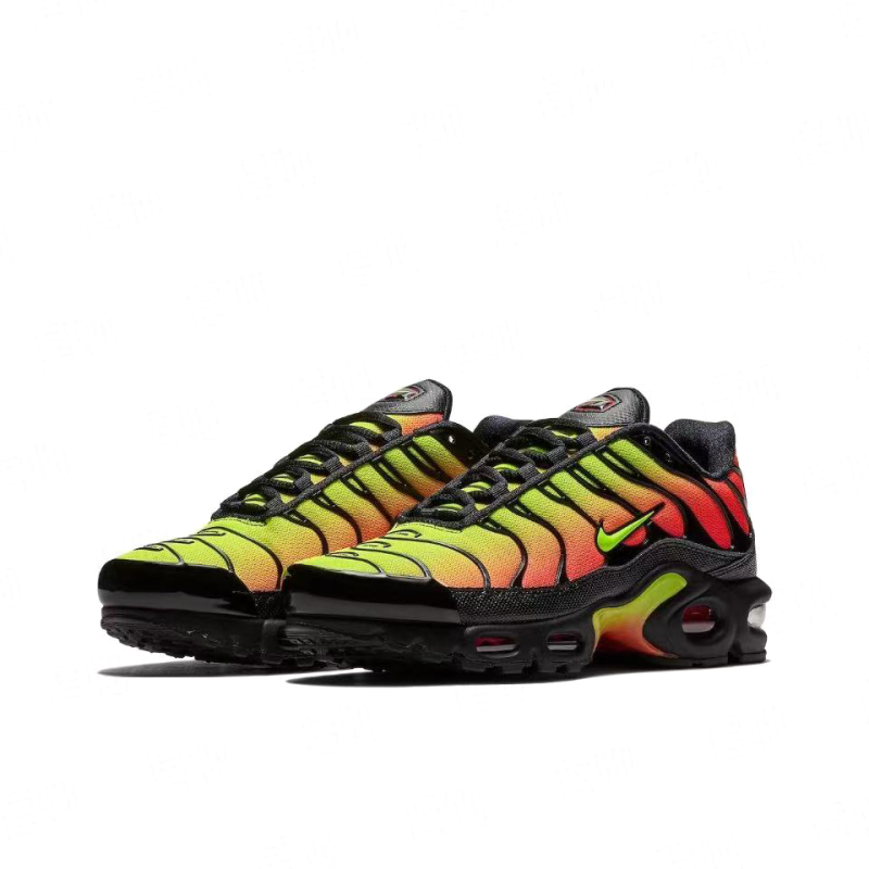 Air Max Plus Low-Top Casual Running Shoes – Black/Green/Orange (Unisex, Sizes 36–49)