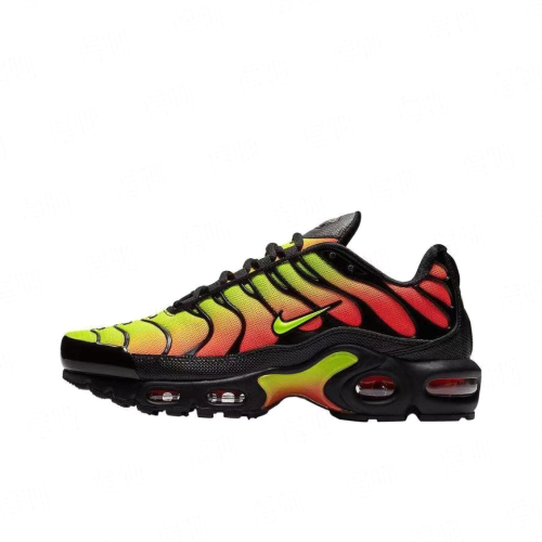 Air Max Plus Low-Top Casual Running Shoes – Black/Green/Orange (Unisex, Sizes 36–49)
