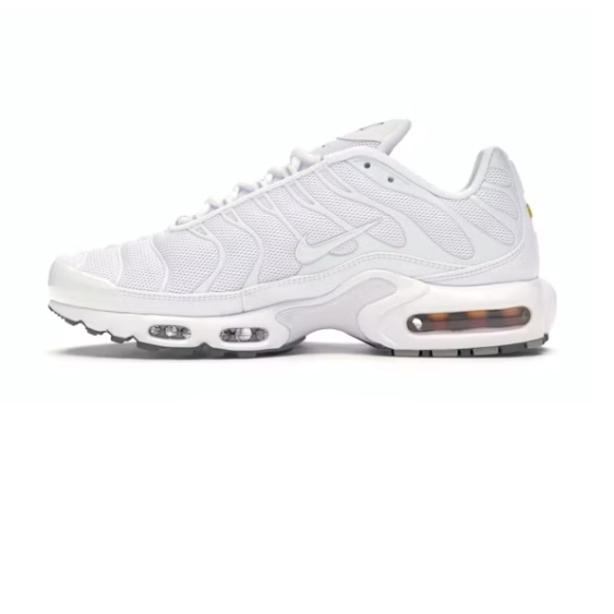 Air Max Plus Low-Top Urban Casual Running Shoes, White (Women's, Sizes 28–35)