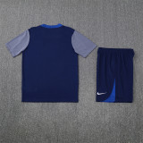 25/26 PSG kids short sleeved training suit royal blue