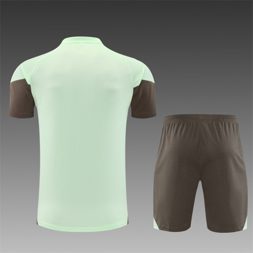25/26 Real Madrid Short sleeve Adult training suit light green
