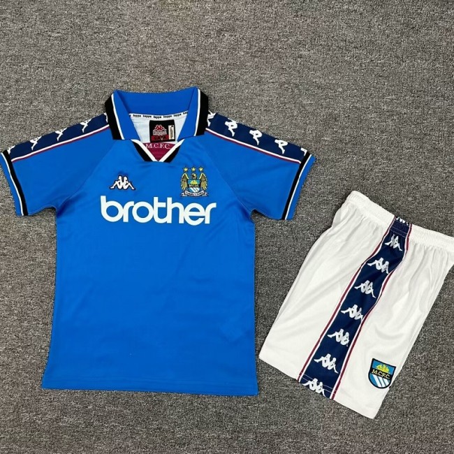 Retro 97/98 Manchester City home kids kit