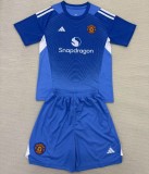 25/26 Manchester United goalkeeper kids kit blue