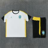 26/27 Brazil Short sleeve kids training suit white