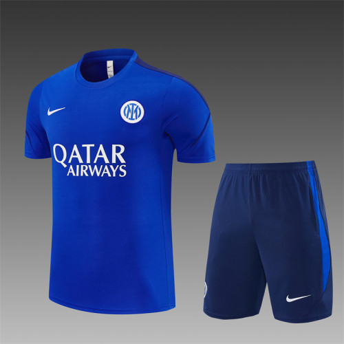 26/27 inter milan short sleeved Adult training kit blue