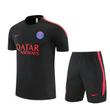 26/27 PSG kids short sleeved training suit black