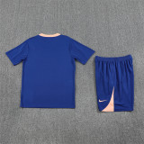 25/26 France kids short sleeved training suit royal blue