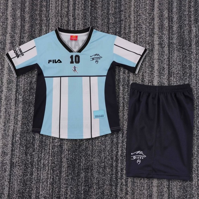 Retro 2001 Argentina Maradona Memorial Edition kids kit