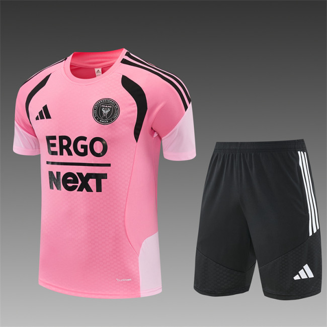 26/27 inter Miami kids short -sleeved training suit pink