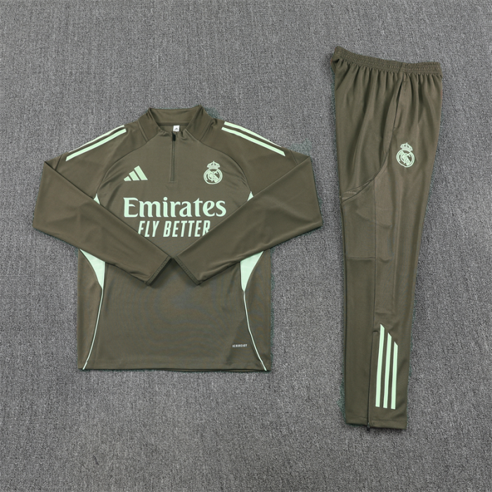 25/26 Real Madrid Adult training suit dark green