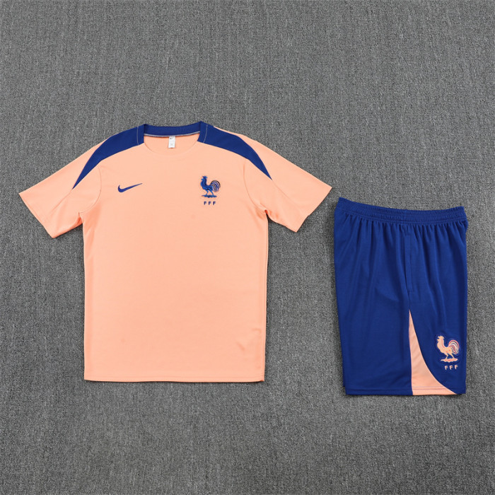 25/26 France short sleeved training  Adult suit pink