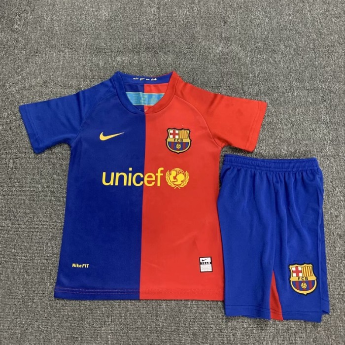 Retro 08/09 Barcelona home kids kit