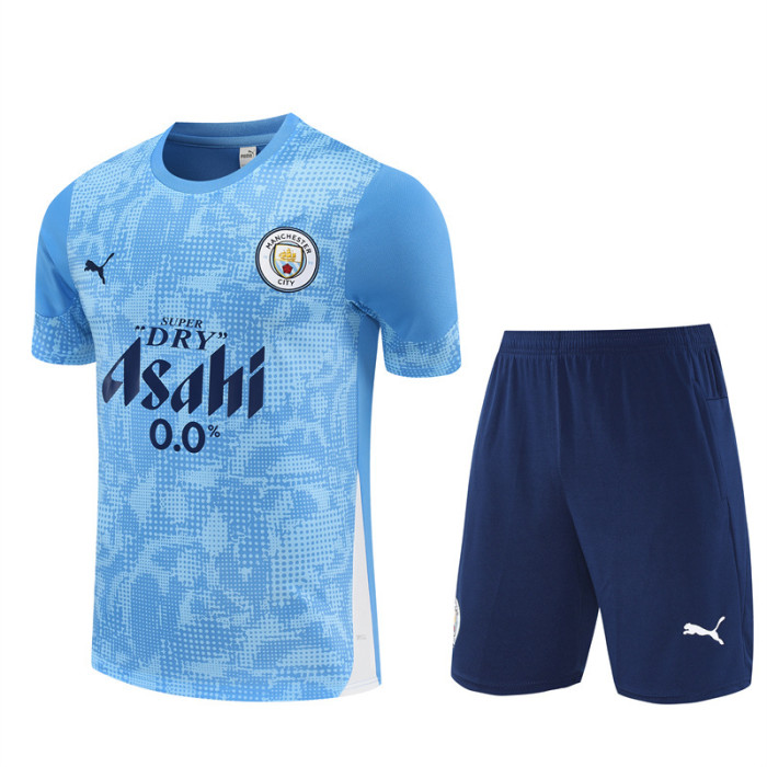 25/26 Manchester City kids Short sleeve training suit blue