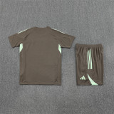25/26 Real Madrid Short sleeve Adult training suit dark green